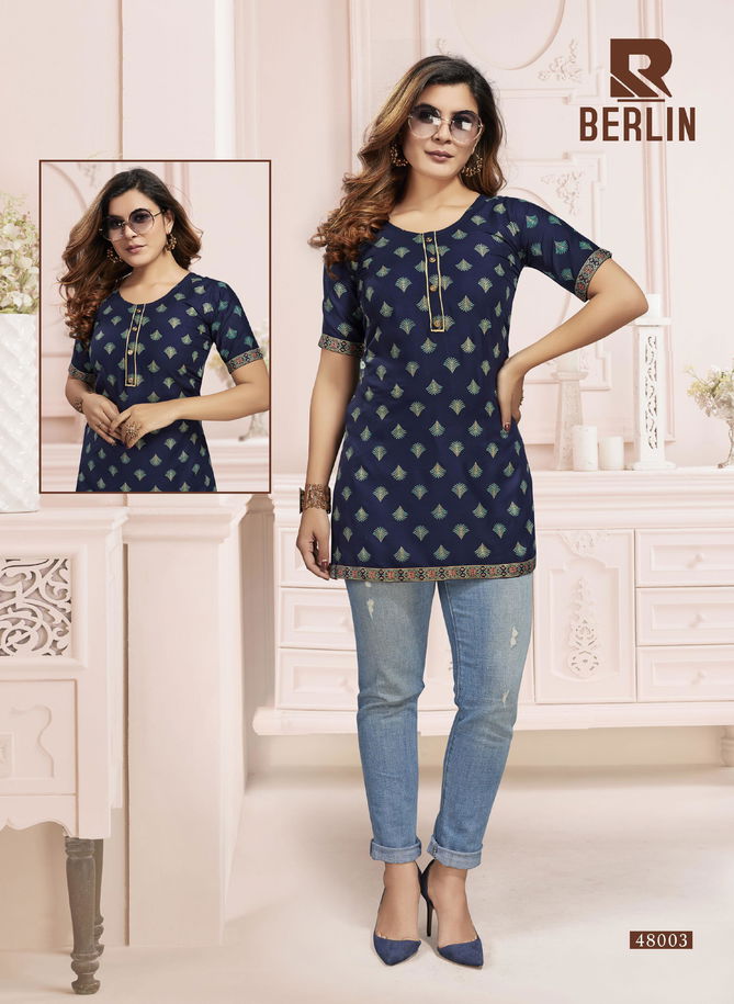 Raashi Berlin New Casual Wear Rayon Designer Top Collection